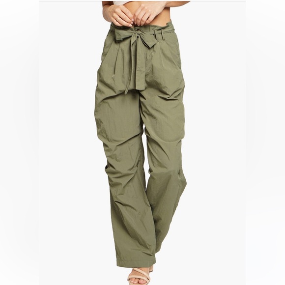 Pants - Windbreaker Baggy Olive Green Know One Cares Pants